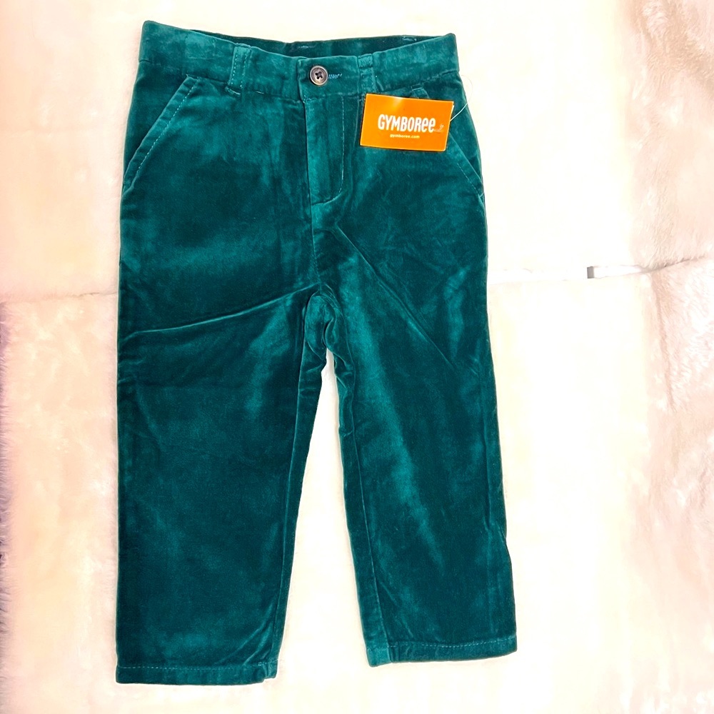NWT Gymboree Noble Green Kids Velvet Dress Pants Boys 2T